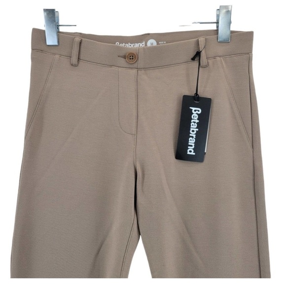 Betabrand Yoga Dress Pants Tan Khaki Womens Size Medium Classic Straight Leg NWT - Picture 4 of 10